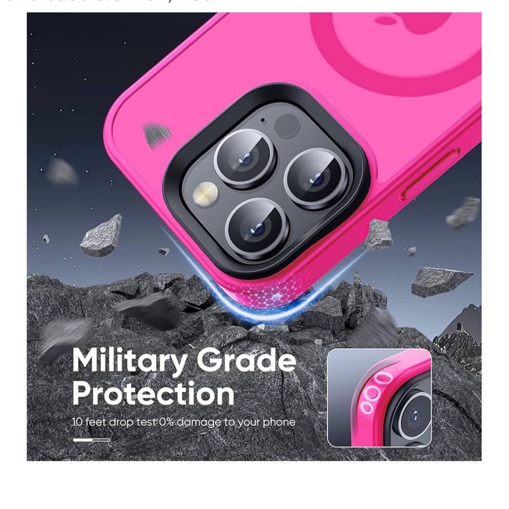 iPhone 16 Pro Phone Case 6.3 inch, Hot Pink - Picture 5 of 12